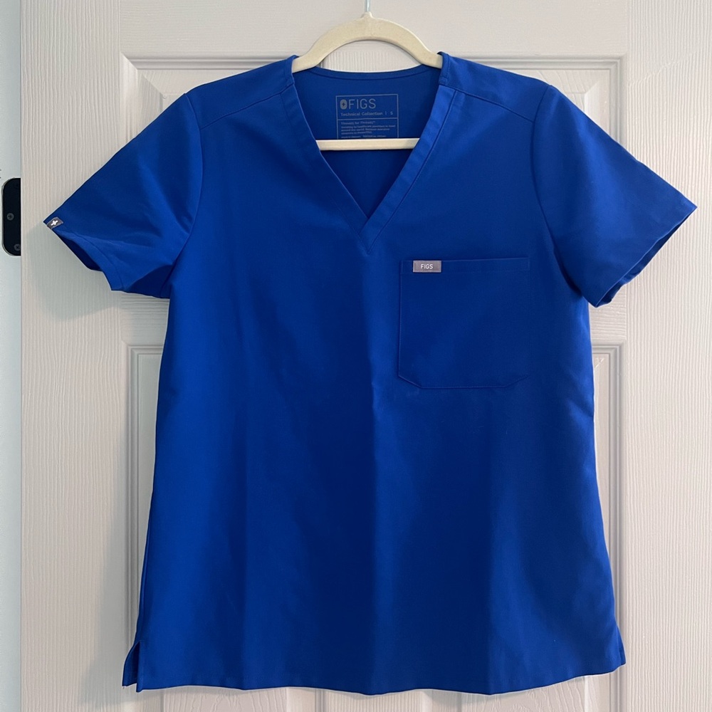 Royal Blue Figs Scrub Top
